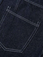 Deconstructed Contrast Stitching Barrel Jeans - 2326