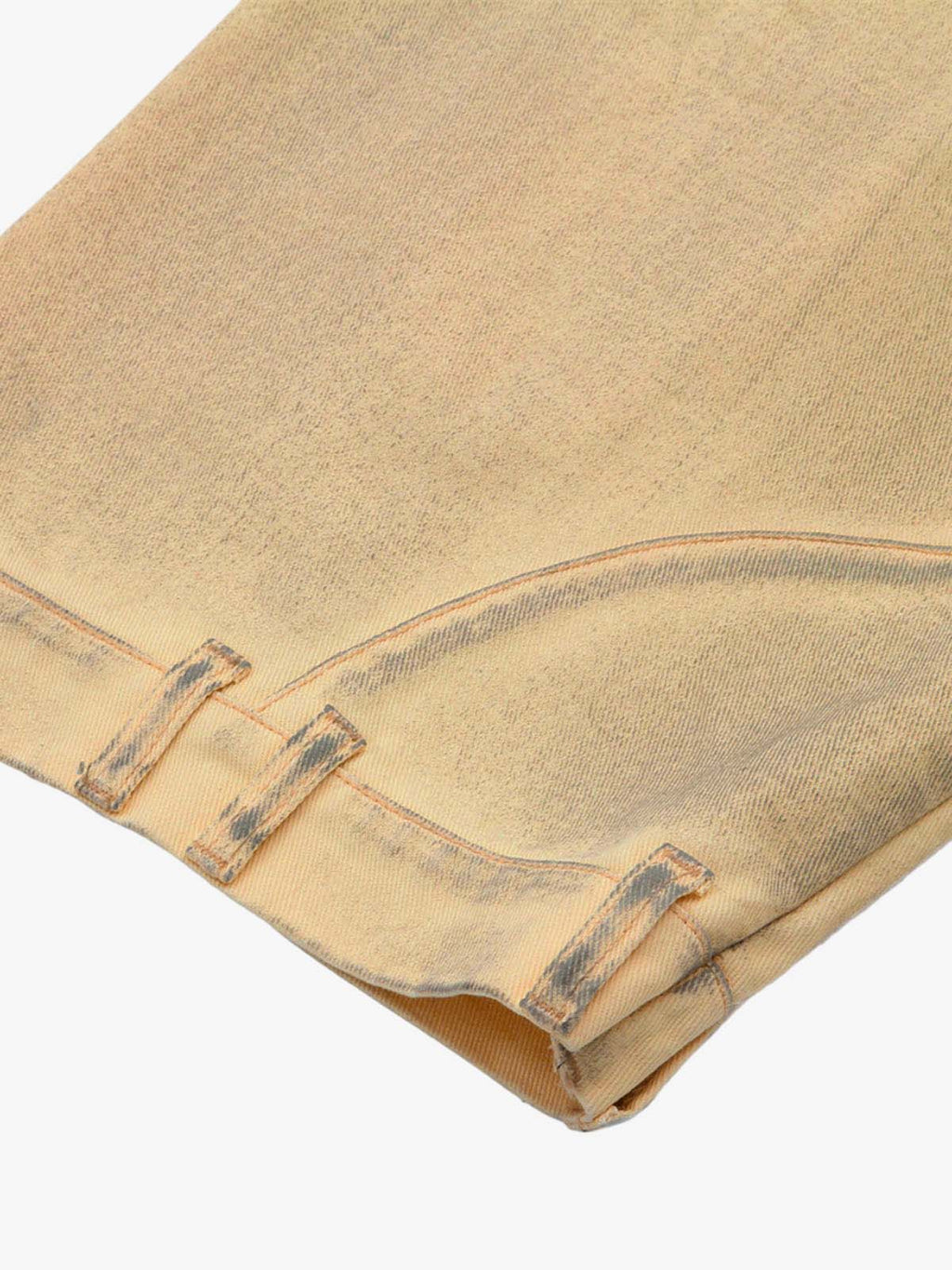 Washed Distressed Detachable Scarf Barrel Jeans - 2550