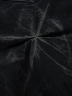 Denim Heavy Washed Distressed Pleated Baggy Jeans - 2282