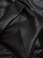 Deconstructed Multi Pocket Fur Hooded PU Leather Jacket - 2566