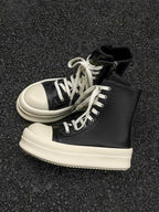 Rubber Sole High-Top Side Zipper Platform Sneakers - 2273
