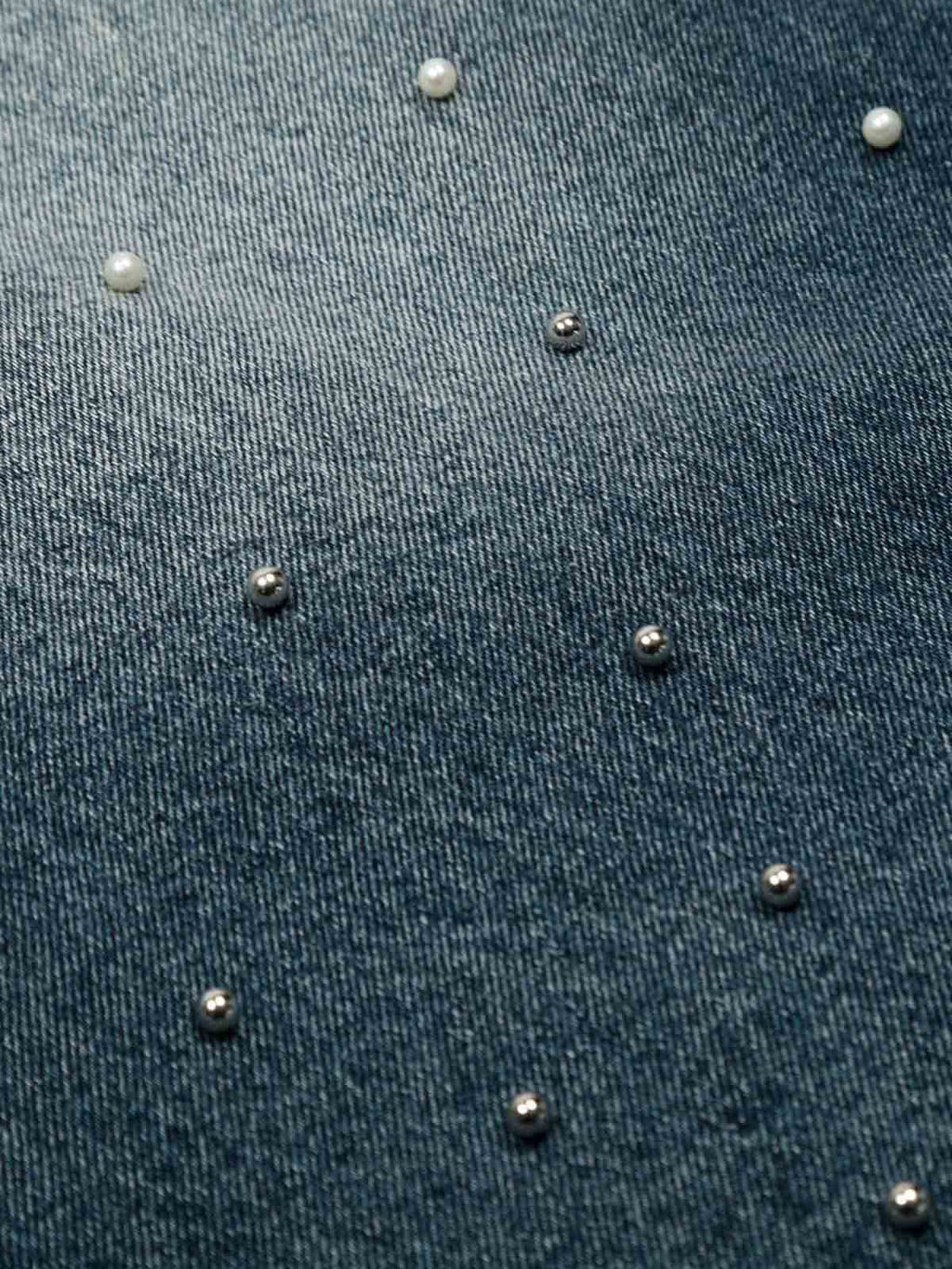 Washed Studded Denim Jorts