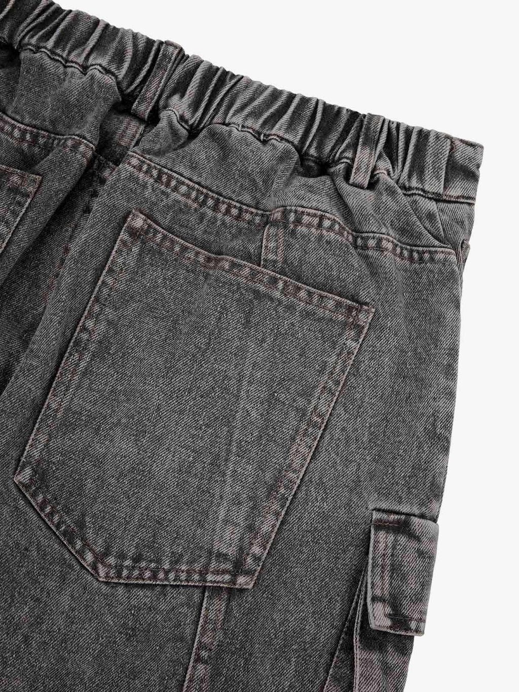 Theprecipice Street Stitching Multi-Pocket Workwear Washed Jeans - 2209