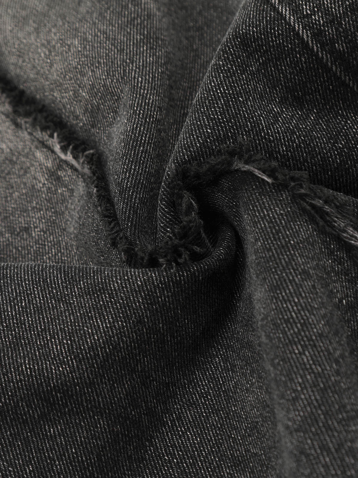 Theprecipice Detressed Raw Edge Multi-pocket Cargo Jeans