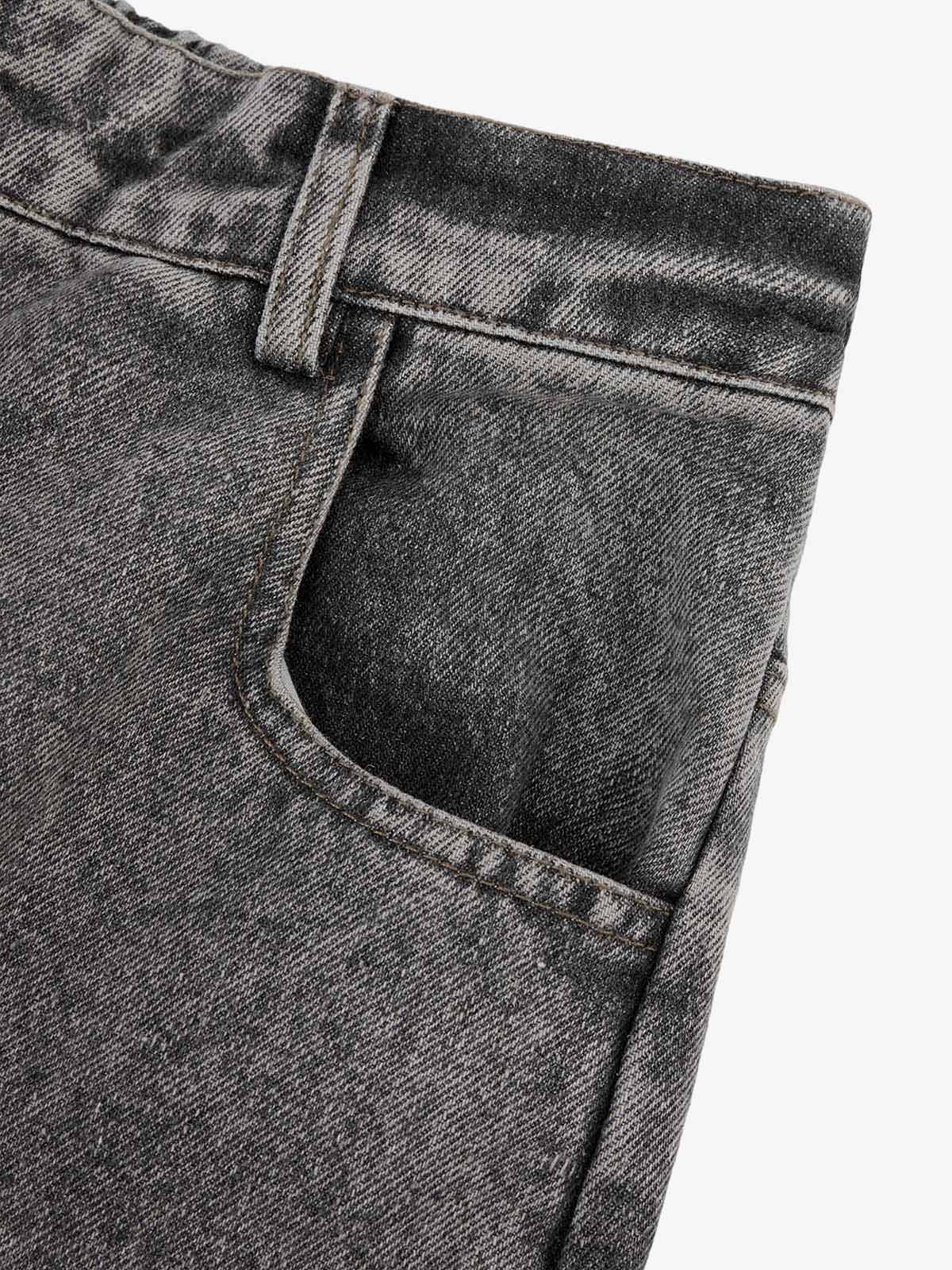 Theprecipice Street Stitching Multi-Pocket Workwear Washed Jeans - 2209