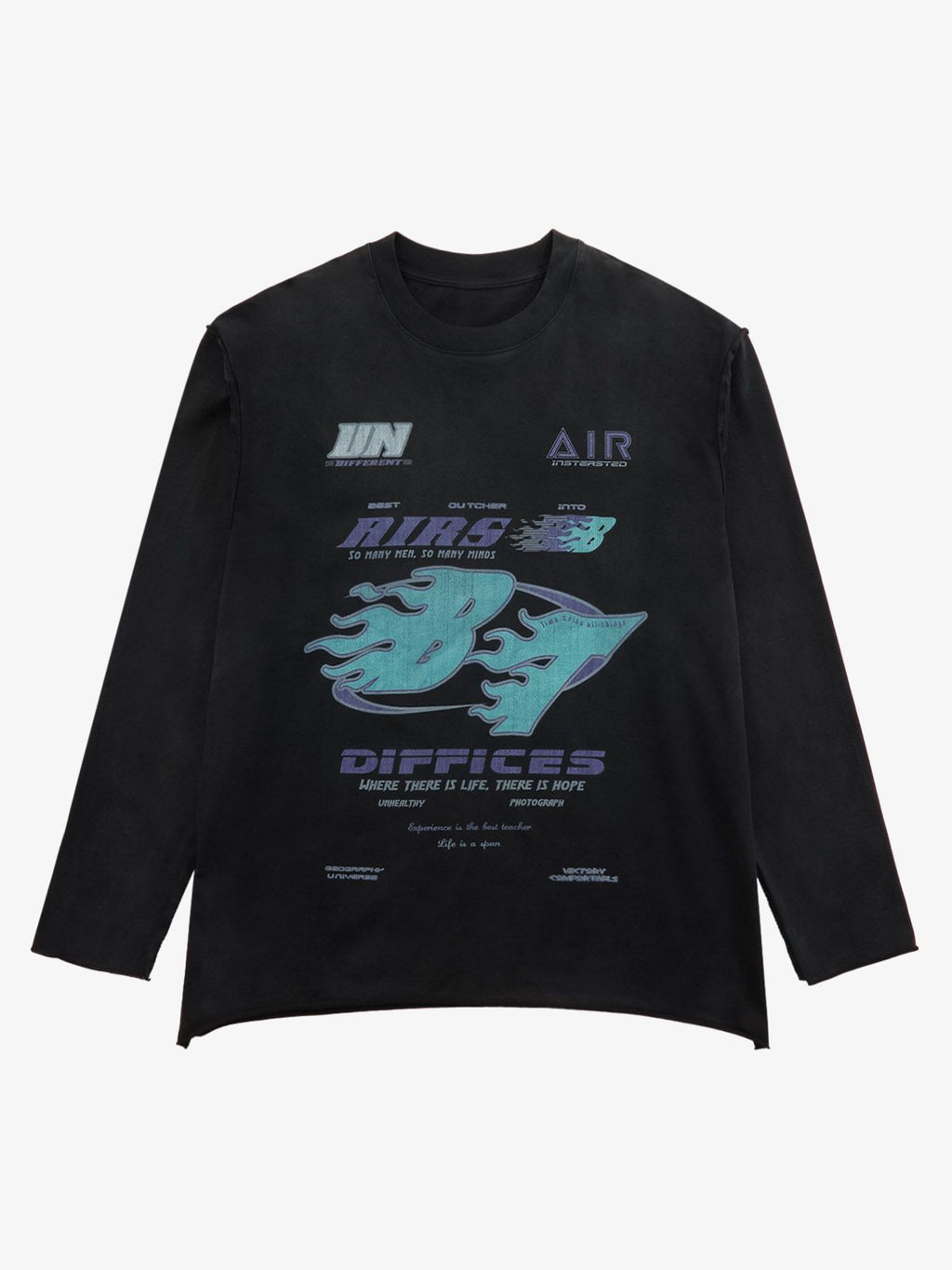 Theprecipice Washed Edge Long Sleeve T-Shirt