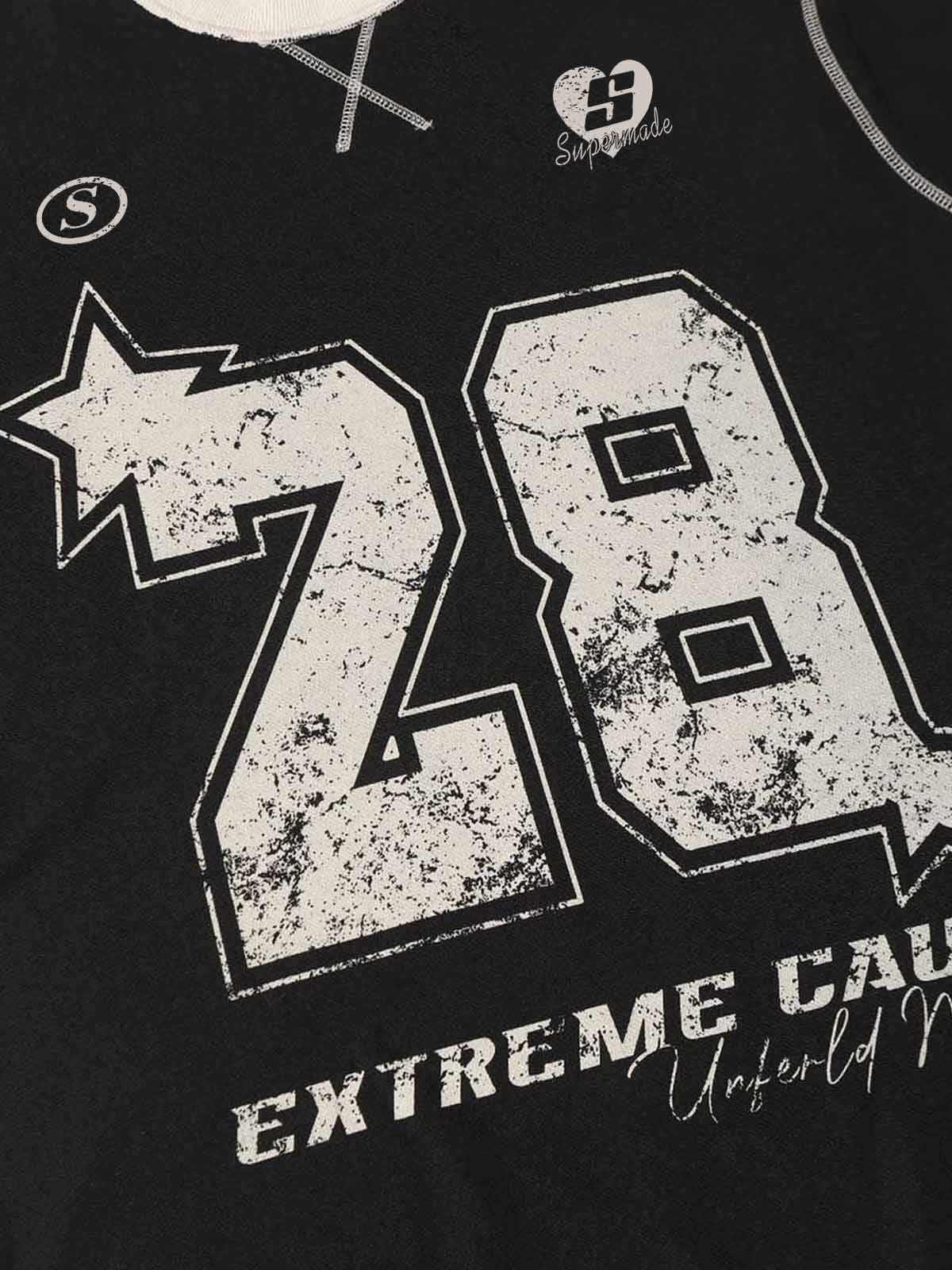 Distressed NO. 28 Jersey T-Shirt - 2442