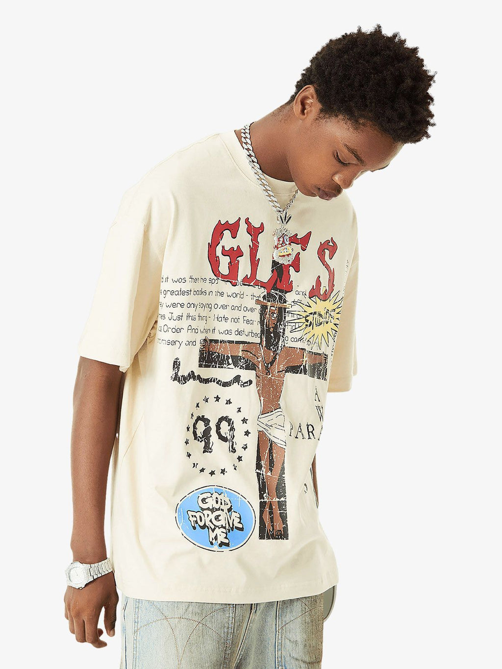 Theprecipice Funny Jesus Graffiti Street Rap T-shirt