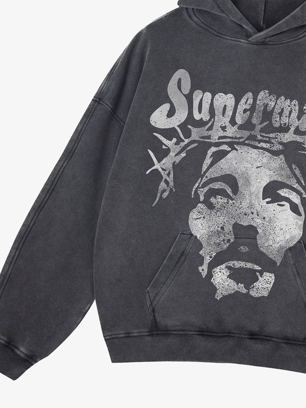 Theprecipice Heavy Washed Jesus Graphic Hoodie - 1973