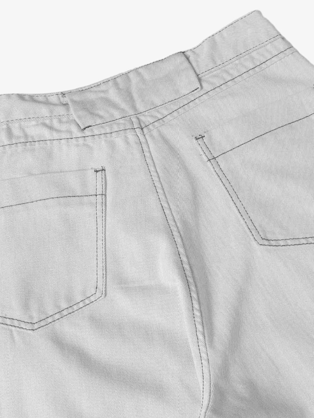 Deconstructed Split Contrast Stitching Scimitar Jorts