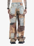 Theprecipice High Street Distressed Washed Printed Jeans - 2246