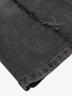 Theprecipice Detressed Raw Edge Multi-pocket Cargo Jeans