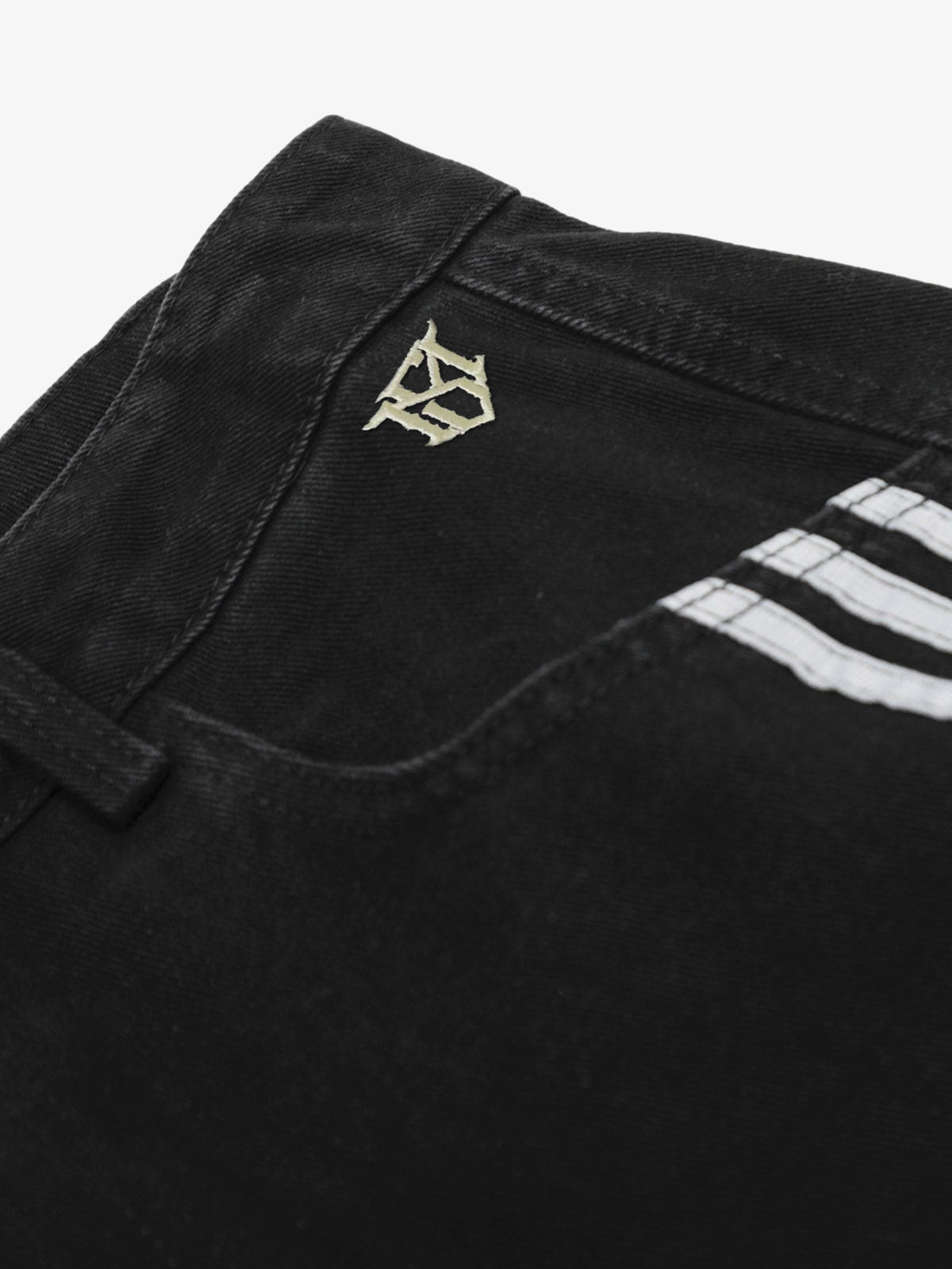Denim Contrast Striped Stitching Barrel Jeans - 2504