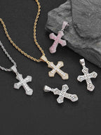 Theprecipice Corss Full Diamond Necklace-1514