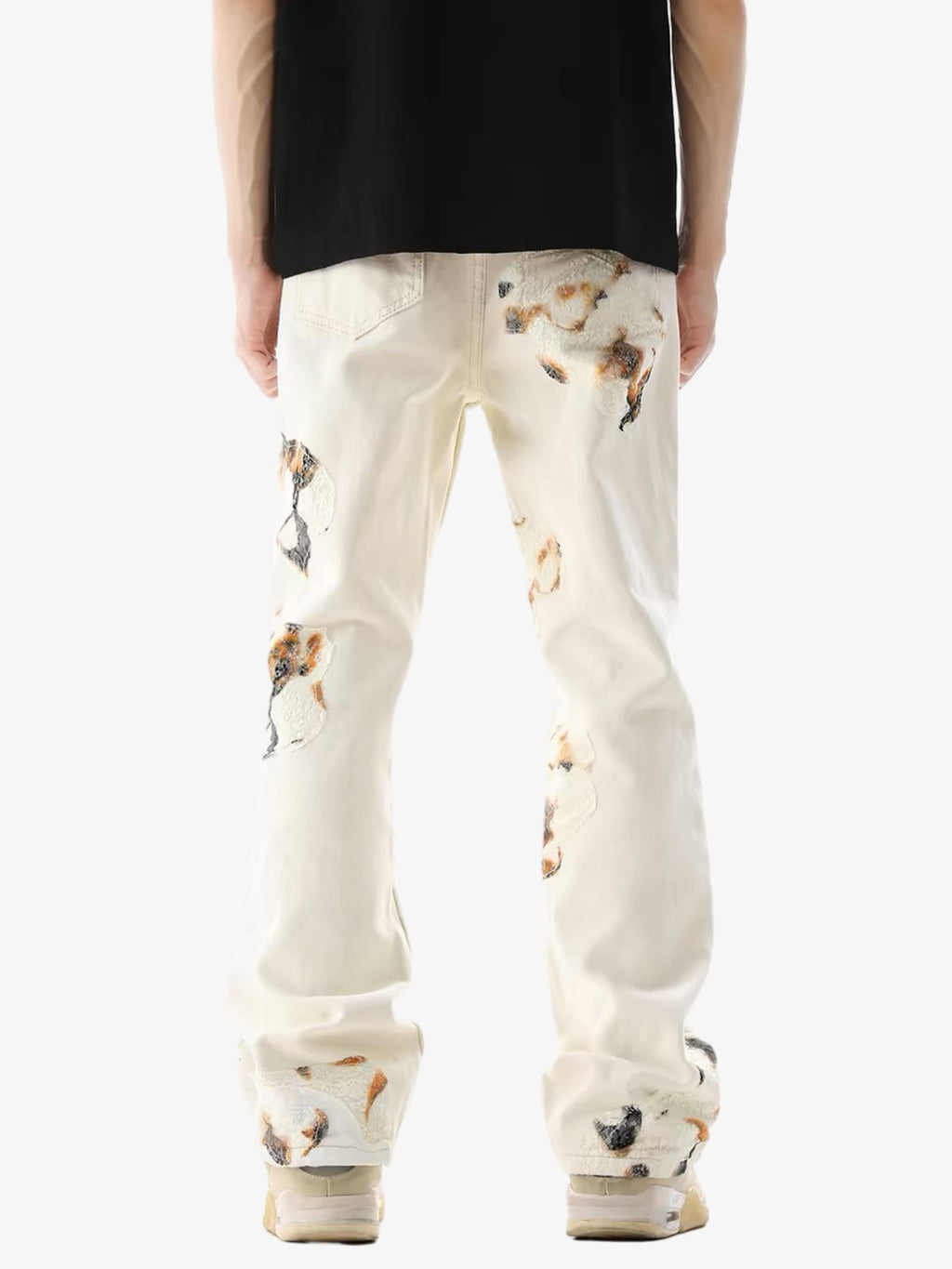 Theprecipice American Retro Lace Patchwork Jeans