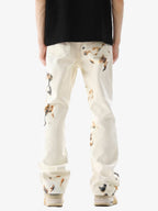 Theprecipice American Retro Lace Patchwork Jeans