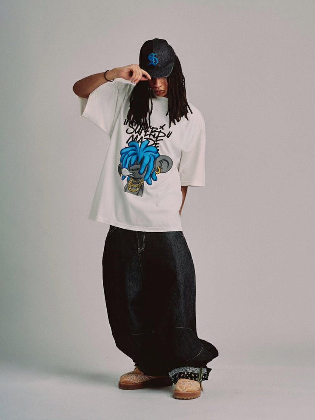 Theprecipice Graffiti Trend Blue Dreadlock Boy T-Shirt