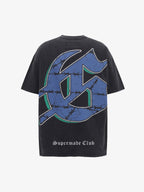 Jersey Knit Street Retro Skull Graffiti Print T-Shirt